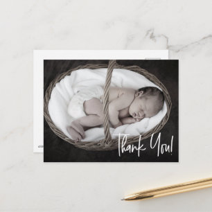 Handgeschreven script Baby Boy Foto baby shower Briefkaart