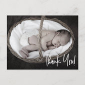 Handgeschreven script Baby Boy Foto baby shower Briefkaart (Voorkant)