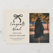 Handgeschreven script Beige Afstuderen Aankondiging (Voorkant / Achterkant)