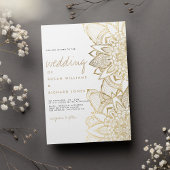 Handgeschreven script belettering gouden mandala b kaart