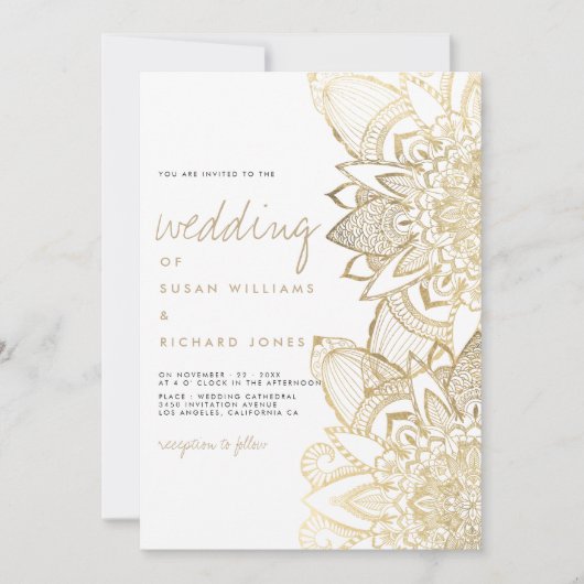 Handgeschreven script belettering gouden mandala b kaart (Voorkant)