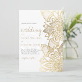 Handgeschreven script belettering gouden mandala b kaart (Staand voorkant)
