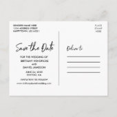 Handgeschreven script Bewaar de datum zwart-wit Briefkaart (Achterkant)