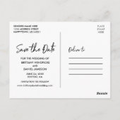 Handgeschreven script Bewaar de datum zwart-wit Briefkaart (Achterkant)