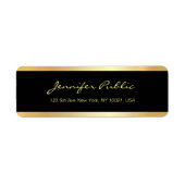 Handgeschreven Script Black en Gold Elegant Sjablo Etiket (Voorkant)
