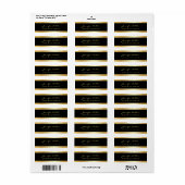 Handgeschreven Script Black en Gold Elegant Sjablo Etiket (Full Sheet)