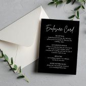 Handgeschreven Script Black Wedding Enclosure Kaar Kaart