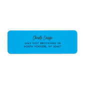 Handgeschreven script Blue Return Address Etiket (Voorkant)