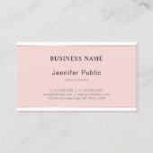 Handgeschreven script Blush Pink Gold Plain Trendy Visitekaartje (Achterkant)