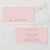 Handgeschreven Script Blush Pink Gold Sjabloon Chi Visitekaartje (Voorkant / Achterkant)