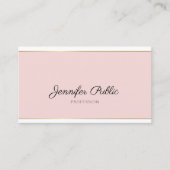 Handgeschreven script Blush Pink Gold Trendy Desig Visitekaartje (Voorkant)