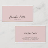 Handgeschreven script Blush Pink Gold Trendy Plain Visitekaartje (Voorkant / Achterkant)