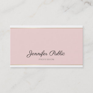 Handgeschreven script Blush Pink Gold Trendy Plain Visitekaartje