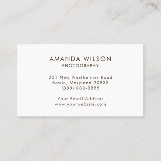 Handgeschreven script Boho Beige Brown Visitekaartje (Achterkant)