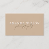 Handgeschreven script Boho Beige Brown Visitekaartje (Voorkant)