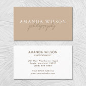 Handgeschreven script Boho Beige Brown Visitekaartje