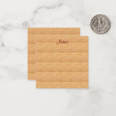 Handgeschreven Script Brown Wood Look Chic Sjabloo Notitiekaartje (Voorkant / Achterkant in situ)