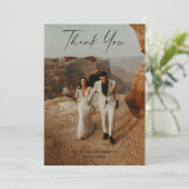 Handgeschreven Script Bruiloft 2-foto bedankkaart (Staand voorkant)