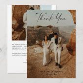 Handgeschreven Script Bruiloft 2-foto bedankkaart (Voorkant / Achterkant)