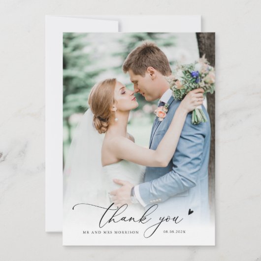 Handgeschreven script bruiloft bedankt (Voorkant)