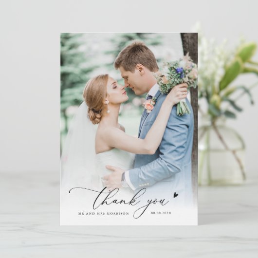 Handgeschreven script bruiloft bedankt (Staand voorkant)