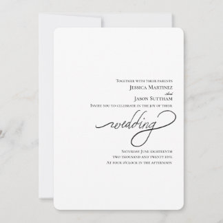Handgeschreven Script Bruiloft Elegante Moderne Br Kaart
