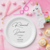 Handgeschreven script bruiloft repetitie diner papieren bordje (Feest)