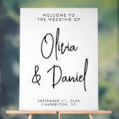 Handgeschreven script bruiloft welkom acryl bord (Neutraal)