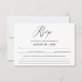 Handgeschreven Script Calligrafie Huwelijk RSVP Kaartje
