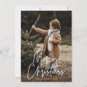 Handgeschreven Script Camel Merry Christmas Photo Feestdagenkaart (Voorkant)