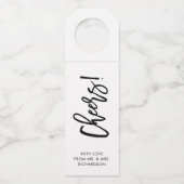 Handgeschreven script | Cheers Flessenhanger (Voorkant)