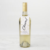 handgeschreven script | Cheers Gouden Fles Label (Op fles)
