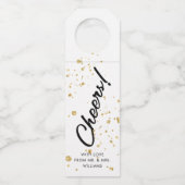handgeschreven script | Cheers Gouden Fles Label (Voorkant)