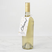 handgeschreven script | Cheers Gouden Fles Label (Schuin)