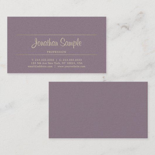 Handgeschreven script Chic Gold Beauty Salon Luxur Visitekaartje (Voorkant / Achterkant)