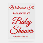 Handgeschreven script Christmas Baby shower Welkom Acryl Bord (Voorkant)