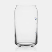 Handgeschreven Script Coquette Boog Blauwe Bruilof Blikvorm Glas (Rechts)
