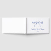 Handgeschreven Script Coquette Bow Blue Vrijgezell Gastenboek (Volledig)