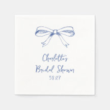 Handgeschreven Script Coquette Bow Blue Vrijgezell