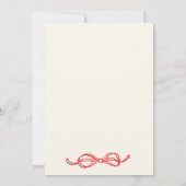 Handgeschreven script Coquette Bow verjaardagsfees Kaart (Achterkant)