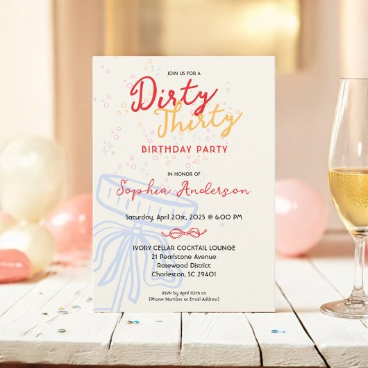 Handgeschreven script Coquette Bow verjaardagsfees Kaart