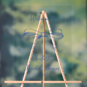 Handgeschreven Script Coquette Strik Blauwe Bruids Acryl Bord (Neutraal)