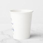 Handgeschreven Script Coquette Strik Blauwe Bruids Papieren Bekers (Links)