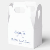 Handgeschreven Script Coquette Strik Blauwe Bruilo Bedankdoosjes (Geopend)