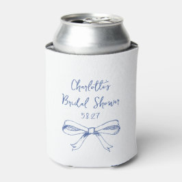 Handgeschreven Script Coquette Strik Blauwe Bruilo Blikjeskoeler
