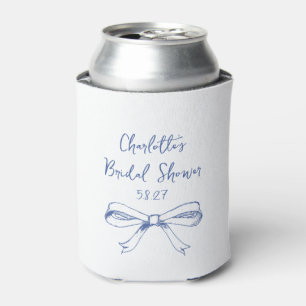 Handgeschreven Script Coquette Strik Blauwe Bruilo Blikjeskoeler