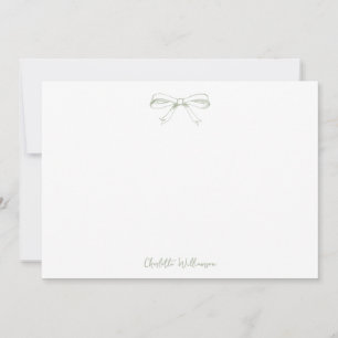 Handgeschreven Script Coquette Strik Salie Bruidsd Bedankkaart
