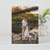 Handgeschreven Script Couple-foto Save The Date (Staand voorkant)