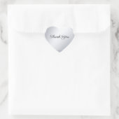 Handgeschreven Script Dank Je Script Nep Zilver Hart Sticker (Tas)