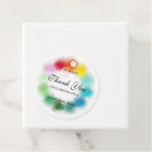 Handgeschreven script Dank u Kleurrijk Baby shower Bedankjes Labels (In situ)